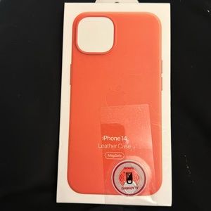 iPhone 14 Leather Case (Orange)